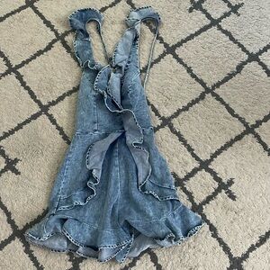 washed blue Jean romper